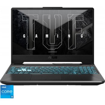 Laptop Gaming ASUS TUF F15 FX506HE cu procesor Intel® Core™ i5-11400H pana la 4.50 GHz, 15.6", Full HD, 144Hz, 8GB, 512GB SSD, NVIDIA® GeForce RTX™ 3050 Ti 4GB TGP 60W, Free DOS, Graphite Black