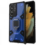 Husa Spate Upzz Techsuit Honeycomb Armor Cu Inel Metalic Compatibila Cu Samsung Galaxy S21 Ultra Albastru