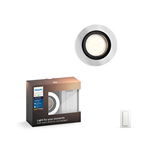 Spot inteligent led philips hue milliskin, rotund, gu10, 5.5w (25w), 250 lm, a++, ip20, aluminiu, dimmer switch inclus