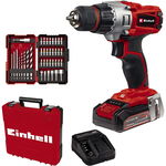 Cordless drill TE-CD 18/2 Li +39 (red/black, Li-ion battery 2.5Ah, case, 39-piece bit and drill set), Einhell