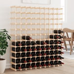 vidaXL Raft de vin pentru 120 sticle 112,5x23x123,5 cm lemn masiv pin, vidaXL