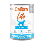 Calibra Life Mono Protein, Pui cu Orez, Conservă hrană umedă mono proteică fără cereale câini, (pate), 400g, Calibra