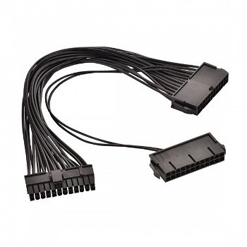 Cablu de alimentare ATX 24 pini mama spliter dual pentru alimentarea a 2 surse pentru gaming dual PSU sau minat 30 cm, PLS