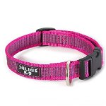 JULIUS-K9 Color & Gray, zgardă ajustabilă cu mâner câini, nylon, 25mm x 39-45cm, roz, Julius-K9