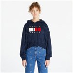 Tommy Jeans Center Flag Cable Hoodie Blue, Tommy Hilfiger