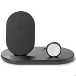 Încărcător Wireless 3-în-1. pentru Apple Watch/iPhone, negru, BELKIN
