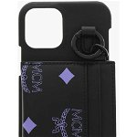 MCM Leather Iphone 12/12 Pro Case With Removable Card Holder Black, MCM