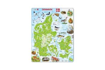 Puzzle Larsen - Physical map of Denmark, 66 piese (K78-DK), Larsen