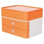 Suport cu 2 sertare + cutie ustensile HAN Allison Smart Box Plus - orange piersica
