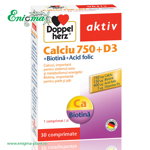 DOPPELHERZ® AKTIV CALCIU 750 + D3 + BIOTINA + ACID FOLIC, Doppel Herz
