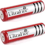 Set 2 Acumulatori UltraFire 18650 4200 mAh 3.7V ROSII, GAVE