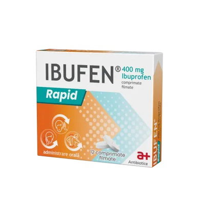Ibufen Rapid 400mg, 12 comprimate filmate, Antibiotice Iasi, ANTIBIOTICE S.A.
