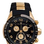 Ceasuri Barbati Aquaswiss Mens Trax 6H Silicone Strap Watch 43mm x 53mm Black Gold