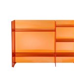 Comoda Kartell Sound-Rack design Ludovica & Roberto Palomba 75x26x53cm portocaliu transparent, Kartell