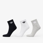 adidas Originals Mid Ankle Sock 3-Pack White/ Medium Grey Heather/ Black, adidas Originals