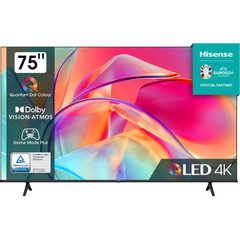 Televizor QLED Smart HISENSE 75E7KQ PRO, Ultra HD 4K, HDR, 189 cm, Clasa G, Gri