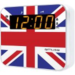 Radio cu ceas Muse M-165 UK, Dual Alarm, LED, Alb/Color