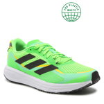 adidas Performance, Pantofi low-top de plasa tricotata, pentru alergare SL20.3, Negru, Verde menta, Verde fistic, 8
