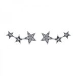 Cercei cu surub pe ureche argint 925 Krassus Star Dust, cu Zirconiu, model stea, KRASSUS