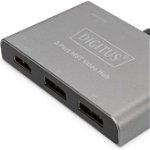 Adaptor AV Digitus Hub / DisplayPort DIGITUS cu 3 porturi la 2xDisplayPort/1xHDMI 4K/60Hz MST 0,2m, Digitus