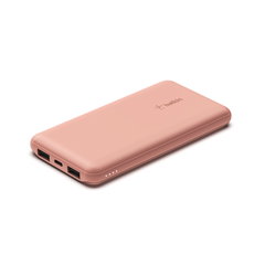 Belkin 10k Power Bank Usb-c 15w Dual Usb-a 15cm Usb-a To Usb-c Pink 