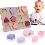 Jucarie educativa pentru bebelusi Jocossol, silicon, multicolor, 18 x 13,5 cm, 