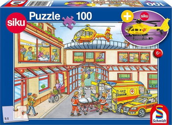 Puzzle Schmidt - Rescue Helicopter, 100 piese (56352), Schmidt Spiele