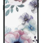 Carcasa Sticla Samsung Galaxy J4 Plus Just Must Glass Diamond Print Flowers White Backgound