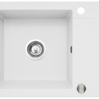 Chiuveta Pyramis KORFU 1B 1D 62x46 SNOW, 1 cuva + picurator, gol de incastrare 45 cm, culoare alb