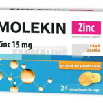 Zdrovit Molekin Zinc fara zahar cu aroma de portocale 15 mg 24 comprimate de supt, Zdrovit