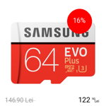 Card Memorie Micro SDXC 64GB Evo Plus + Adaptor