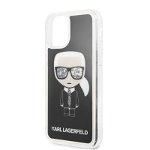 Protectie Spate Karl Lagerfeld Ikonik Glitter KLHCN58ICGBK pentru Apple iPhone 11 Pro (Transparent/Negru)
