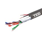 Cablu FTP cat.5e Cupru + 2 fire x 0,75 mm cupru multifilare de alimentare rola 305ml TED Wire Expert TED002389, TED