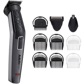 Aparat de tuns si ras BaByliss MT727E Carbon Titanium 10in1 Multi Trimmer, 10 Accesorii, 3 capete, Negru, Babyliss