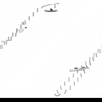 Sistem de duș Kludi Logo cu termostat cu pară fixă rotundă și pară mobilă crom Sistem de duș Kludi Logo cu termostat cu pară fixă rotundă și pară mobilă crom