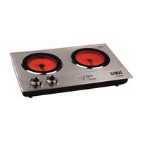Plita electrica independenta Samus PX202C, 2400 W, 2 zone de gatit, Arzătoare ceramice, Indicator de funcţionare, 50 cm, Inox