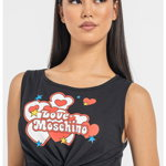 Top cu imprimeu logo si nod la terminatie, Love Moschino