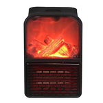 Aeroterma De Perete, Putere 500 W, Display Digital, Temperatura Ajustabila, Geam Ce Imita Flacarile Semineului , Lumina Ambientala , Design Modern, Culoare Negru, RoHS