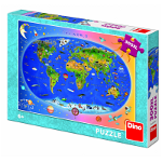 Puzzle XL - Harta Lumii (300 piese), Dino
