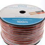 cablu difuzor rosu/negru 2x2.50mmp, 100m, well, WELL