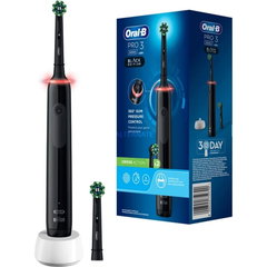 Periuta de dinti electrica, Oral-B Pro 3 300 Black Edition, Cross Action, Negru