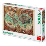 Puzzle - Harta lumii din 1626 (500 piese), Dino