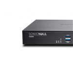 Firewall SonicWall model TZ600, porturi: 8x1-GbE, 1xLAN, 1xWAN ,throughput: 500 Mbps DPI, 200 Mbps DPI SSL, 1 slot expansiune, 1 portconsola, 2 porturi USB, secure power, pana la 150 utilizatori, necesitalicenta aditionala servicii securitate, SONIC WALL