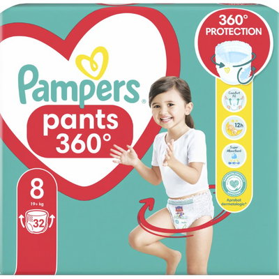 Scutece-chilotel Pampers Pants Marimea 8, 17kg+, 32 bucati