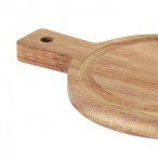 Platou rotund din lemn, cu maner, diam 14 cm, Spania