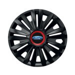 Set 4 capace roti Negre Cu Inel Rosu Royal R14 pentru gama auto Ford, CREATIVE REY