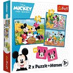 Set Trefl 2 in 1, Joc Memorie si Puzzle - Disney: Eroii Disney