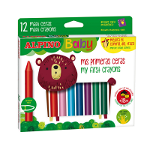 Creioane Cerate, 12 Culori/set, Alpino Baby