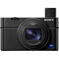 Aparat foto digital Sony Cyber-Shot DSC-RX100VIIA, 20.2MP, 4K HDR, Senzor 1 inch, Obiectiv ZEISS 24-200mm, Ecran rabatabil, Negru