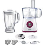 Robot de bucatarie Heinner Charm HFP-750BG, 750 W, Bol 1.2 L, Blender 1.8 L, 4 discuri, Alb Visiniu